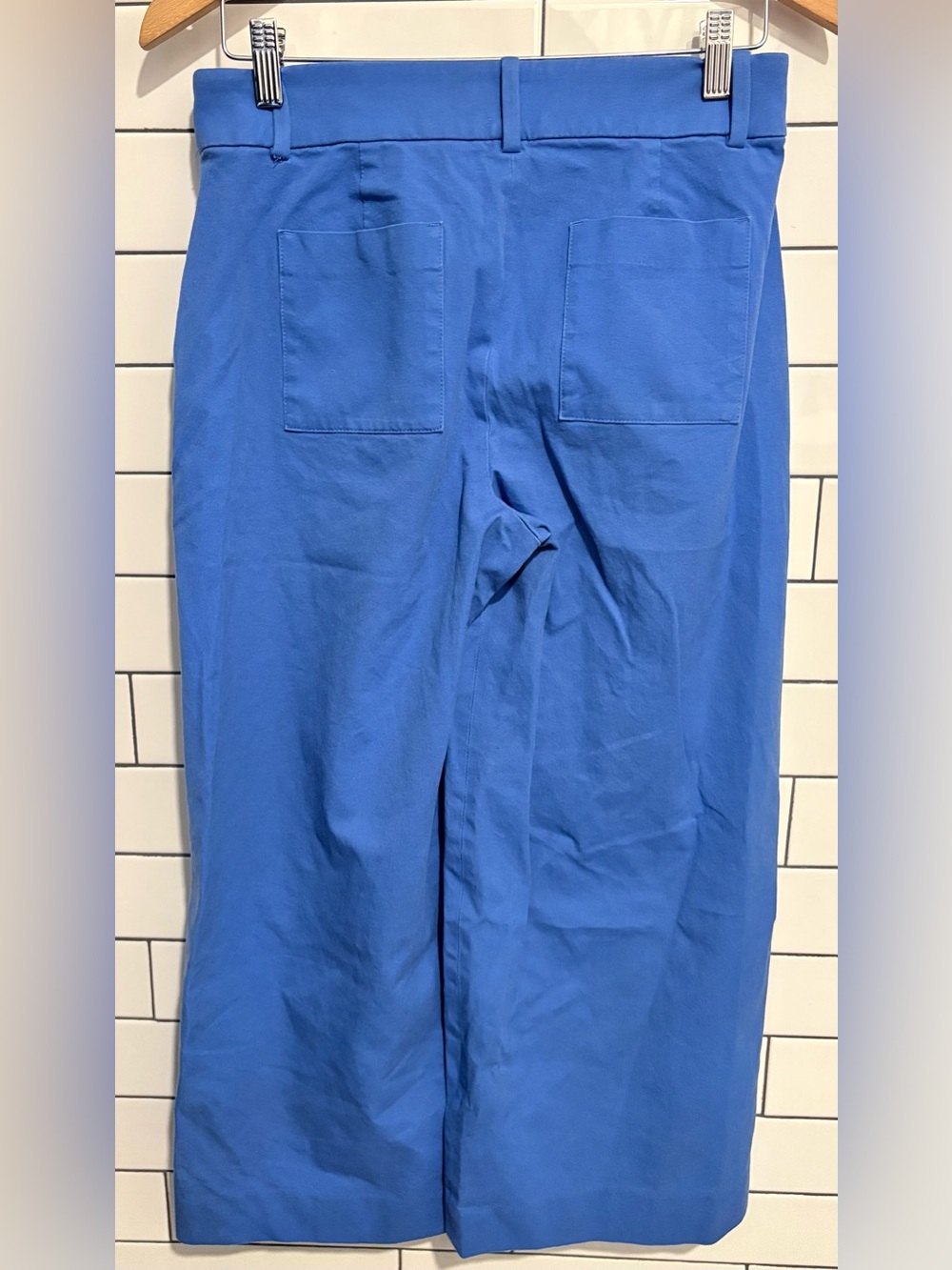 J.Crew $98 Sydney wide-leg pant in bi-stretch cotton blend Sail Blue 6 - Picture 6 of 7